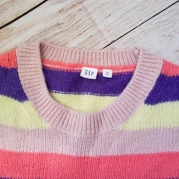 GAP multicolor crew neck knitted oversize sweater XS - Picture 4 of 5